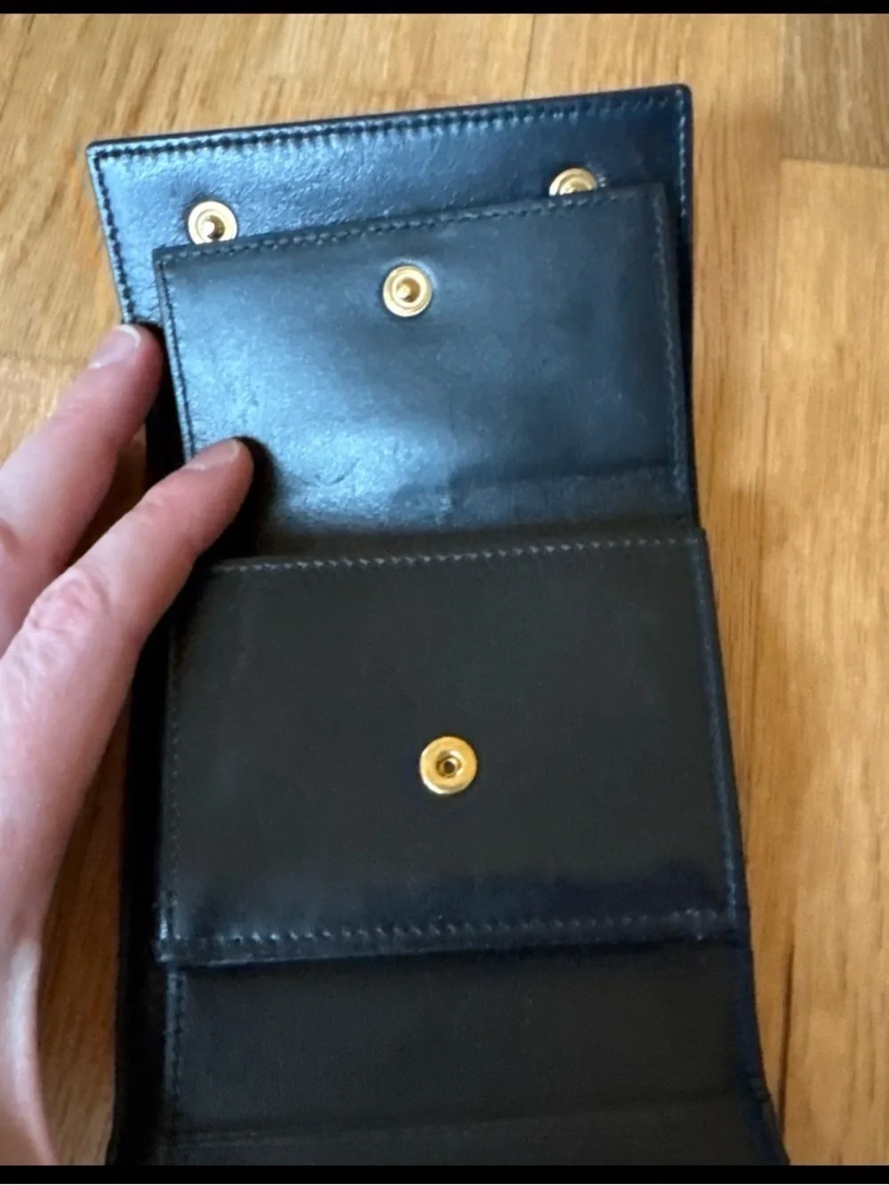 CELINE Black Leather wallet Hedi Slimane